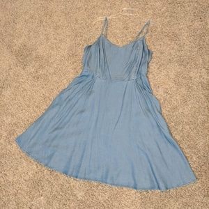 Light denim dress.